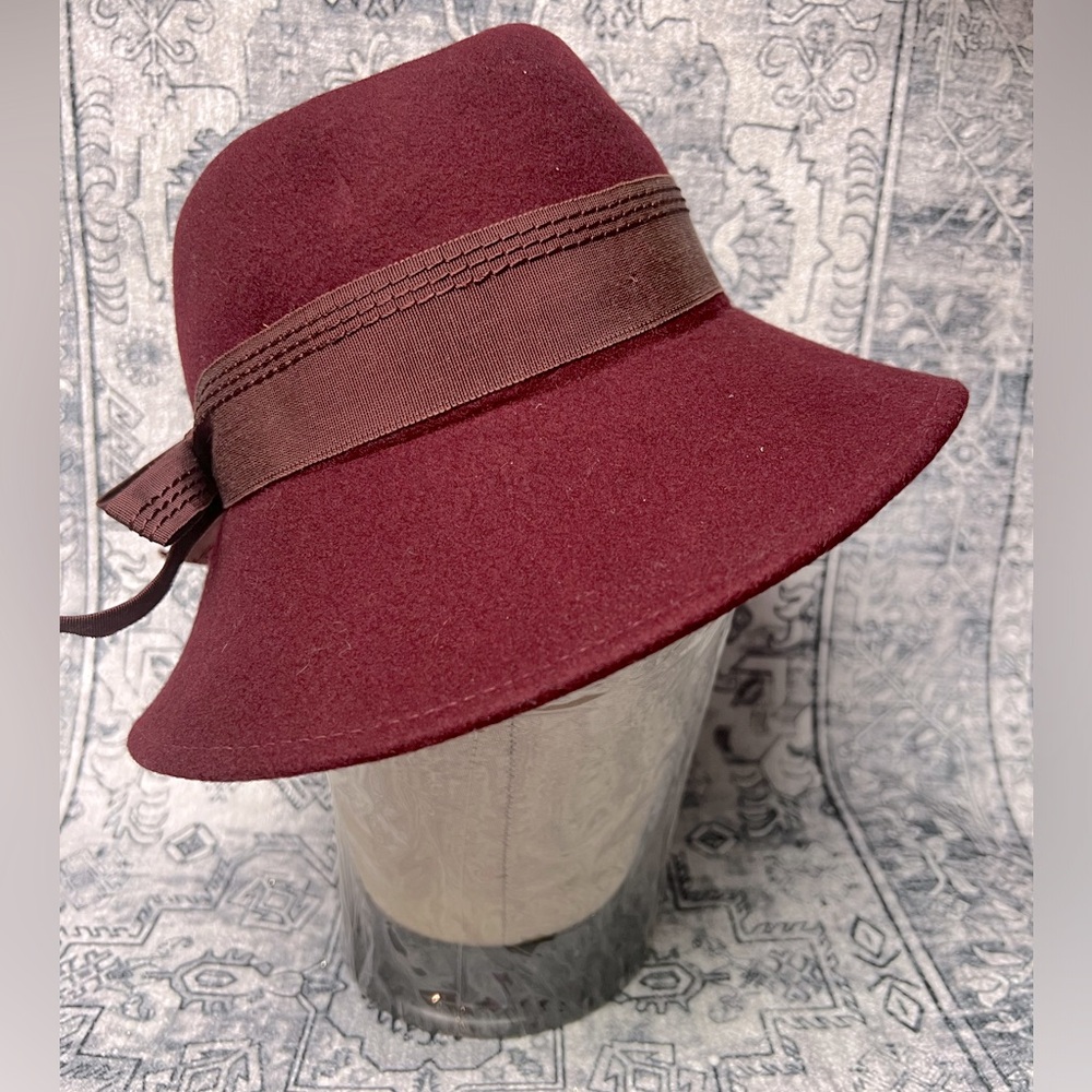 Vintage Geo W. Bollman Wool Hat With Ribbon Accent